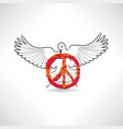 peace symbol dove pacifism sign international vector image