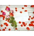 roses on wooden background eps 10 vector image vector image