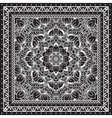 black and white bandana print design with borders vector image