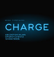 charge linear neon typefaces alphabet vector image