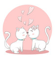 happy valentines day with couple cats kissing vector image vector image
