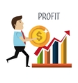 profitable growth design vector image vector image