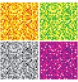 set of abstract chaotic pixel backgrounds vector image vector image