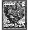 vintage poultry and eggs advertising on blackboard vector image