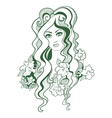 beautiful girl with flowers vector image