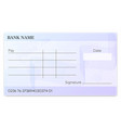 blank bank cheque vector image