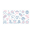 charitable trust banner in outline style vector image