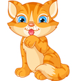 Cute kitten washing itself Royalty Free Vector Image