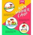 kids summer camp poster children playing vector image