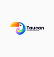 logo letter d toucan gradient colorful style vector image vector image