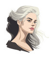 portrait of a beautiful girl with loose hair just vector image