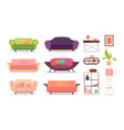 soft furniture sofas living room shelves relax vector image