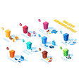trash bins waste segregation garbage separation vector image vector image
