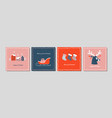 four square christmas cards vector image vector image