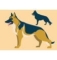 german shepherd and its silhouette vector image vector image