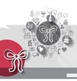 hand drawn bow icons with background vector image