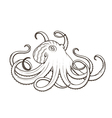 octopus line art style design for t-shirt posters vector image vector image