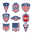set of the usa labels emblems with american flags vector image vector image