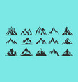 set rocks and mountains silhouettes for logo vector image
