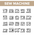 sewing machines tailor equipment linear vector image