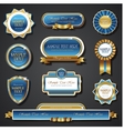 vintage blue gold frame banners vector image vector image