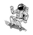 astronaut soaring with skateboard dancing vector image
