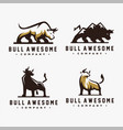 awesome bull package logo design vector image