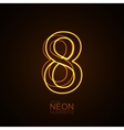 neon 3d number 8 vector image vector image
