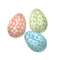 pale color easter egg decoration floral vector image