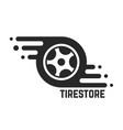 tire store with abstract tyre vector image