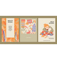 hello autumn and back to school set vector image vector image