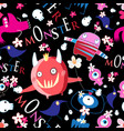 seamless bright funny halloween pattern vector image