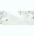 horizontal background with white hydrangea vector image vector image