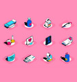 medical concept 3d isometric icons set vector image