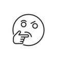 thinking face icon in flat style smile emoticon vector image