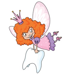 Tooth fairy with magic wand Royalty Free Vector Image