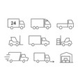 truck transport logistic and delivery line icon vector image