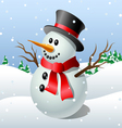 cute cartoon snowman vector image vector image