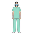 doctor or nurse wearing medical face mask vector image vector image