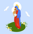 virgin mary with christ vector image