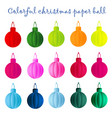 colorful christmas paper ball vector image vector image
