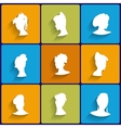 flat icons set of female silhouettes vector image vector image