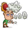 smoking marijuana cartoon blowing smoke rings vector image vector image