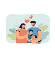 happy young parents with child and dog vector image