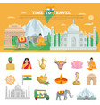 india travel set vector image