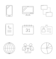management icons set outline style vector image