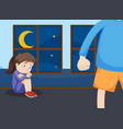 scene with man and girl crying at home vector image
