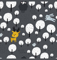 seamless worest pattern with deer bear rabbit vector image