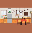 spacious kitchen and dining room interior design vector image vector image