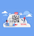 qr code online money tiny people with mobile vector image